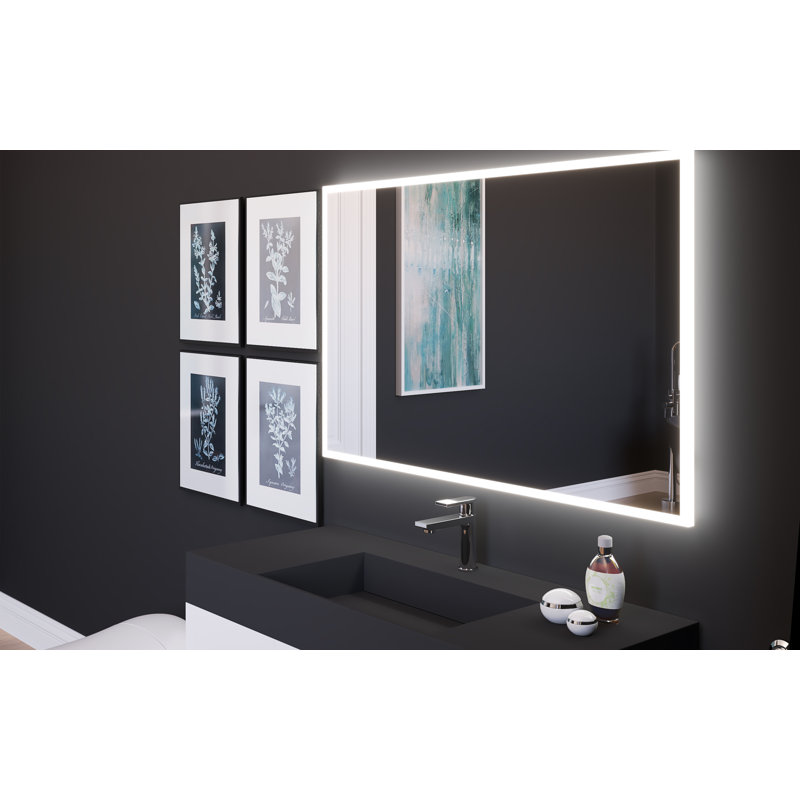 Orren Ellis Jessalyn 48" x 30" Voice Control Smart LED Light Bathroom